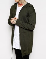 Thumbnail for your product : ASOS Longline Knitted Parka in Khaki