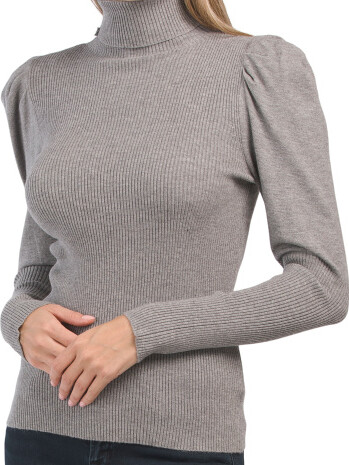 TJMAXX Puff Sleeve Turtleneck Sweater - ShopStyle