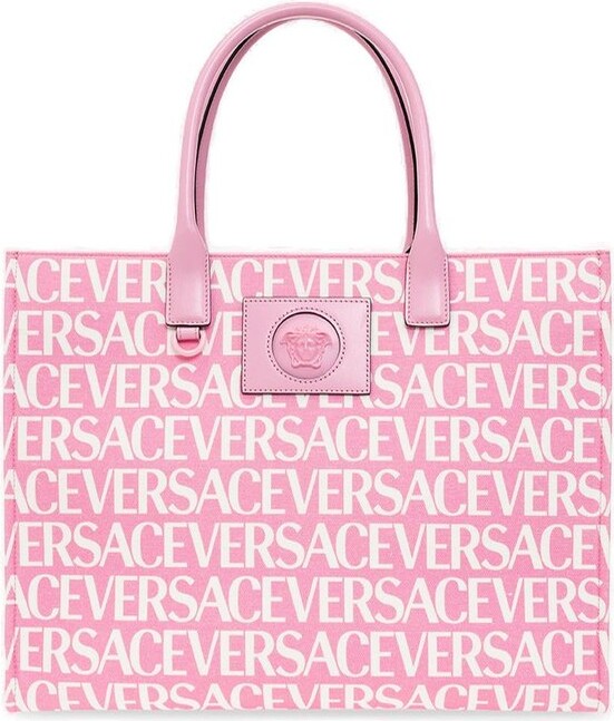 Versace All-Over Logo Printed Top Handle Bag - ShopStyle