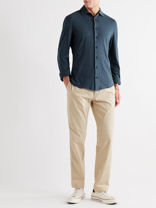 Frescobol Carioca Slim-Fit Cotton and Linen-Blend Jersey Shirt - Men - Blue - XL