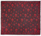 Thumbnail for your product : Alexander McQueen Burgundy F O Punk Skull Scarf