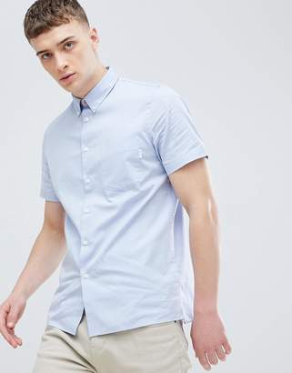 Paul Smith casual fit short sleeve pocket shirt in blue