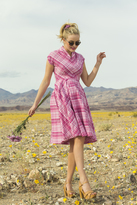 Thumbnail for your product : Shabby Apple Buttercup Stretch Poplin Plaid Fit And Flare Dress Pink