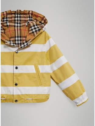 Burberry Reversible Stripe and Vintage Check Cotton Jacket