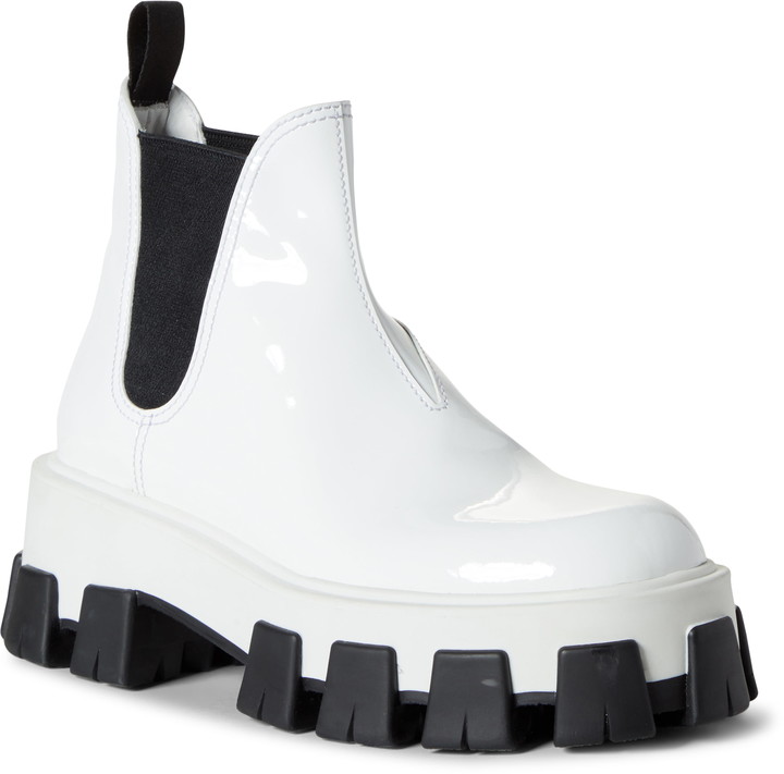 prada white booties