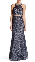 Thumbnail for your product : Sequin Hearts Lace Top and Matching Skirt Set