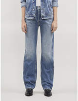 Thumbnail for your product : RE/DONE Ripped high-rise straight jeans
