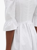 Thumbnail for your product : Batsheva Crystal-button Broderie-anglaise Cotton Dress - White
