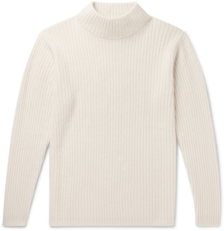The Elder Statesman Ribbed Cashmere Mock-Neck Sweater - ShopStyle
