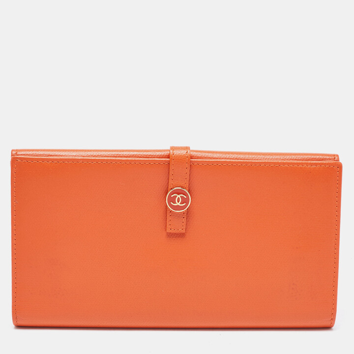 Chanel Orange Leather CC Flap Continental Wallet - ShopStyle