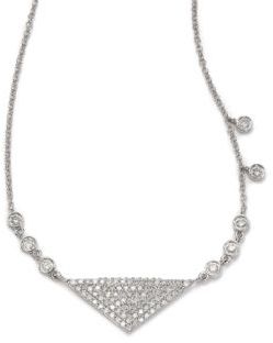 Meira T Diamond & 14K White Gold Six-Bezel Triangle Necklace