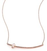 Thumbnail for your product : Jacquie Aiche Moonstone, Diamond & 14K Rose Gold Curved Bar Necklace