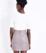 Thumbnail for your product : New Look Mink Leather-Look Mini Skirt
