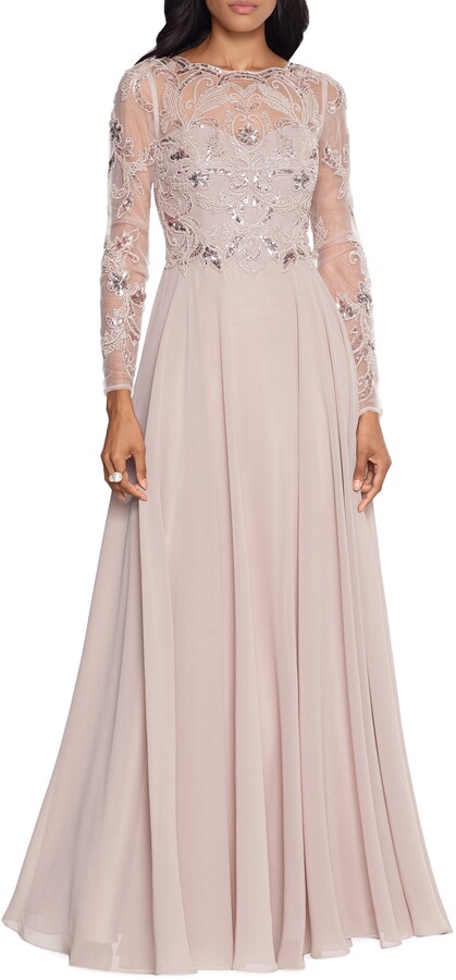 Long Beaded Chiffon Dress | Shop the world's largest collection of 