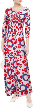 Isolda Shirred Floral-print Cotton-gauze Maxi Dress