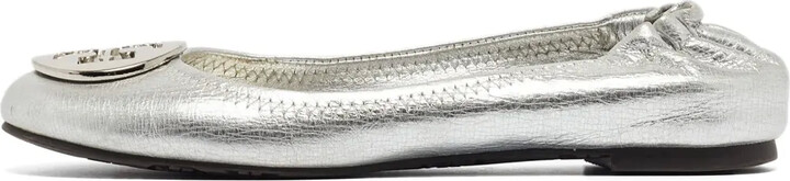 Tory Burch pre-owned Minnie metallic-effect leather ballet flats