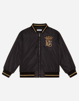 Thumbnail for your product : Dolce & Gabbana Nylon bomber jacket with embroidered logo
