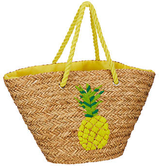 John Lewis & Partners Pineapple Seagrass Beach Bag, Neutral
