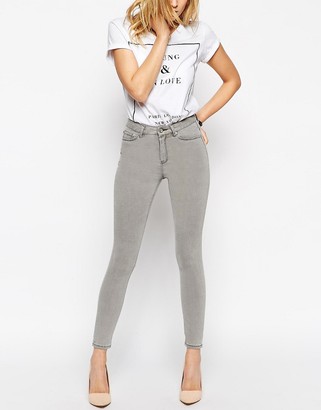 ASOS Ridley Skinny Ankle Grazer Jeans in Grey Pepper Wash