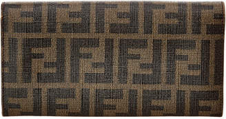 Fendi Brown Zucca Coated Canvas Long Wallet