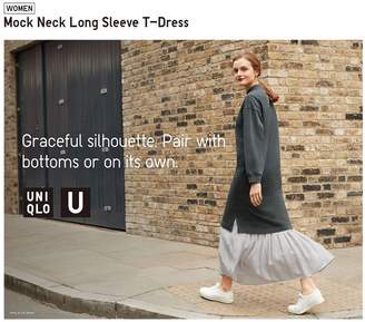 Uniqlo WOMEN U Mock Neck Long Sleeve T-Dress