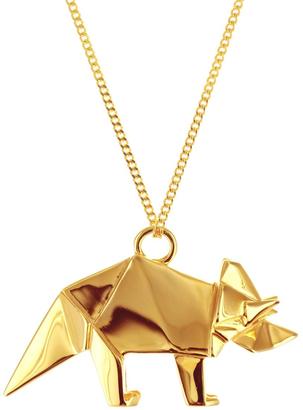 Origami Jewellery Necklace Triceratops Silver
