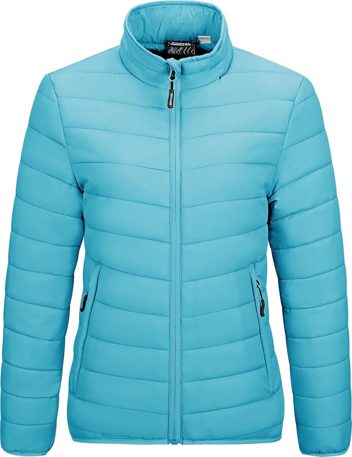 Outdoor Ventures Womens Winter Lightweight Jacket Warm Short Packable Puffer  Jacket Transitional Padded Down Jacket Quilted Jacket for Ladies Lined for  Hiking Travel Light Blue S - ShopStyle