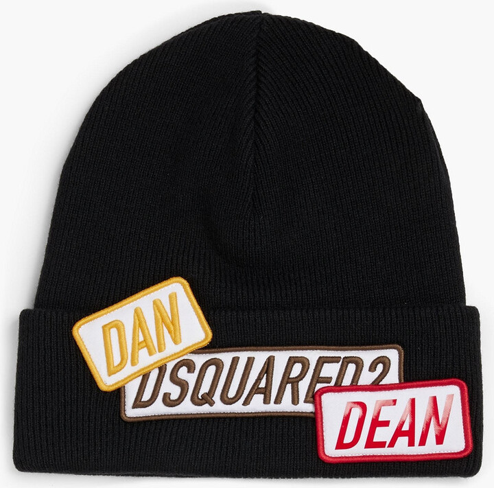 Appliquéd wool beanie