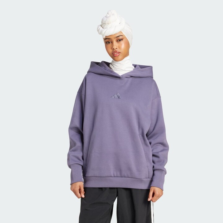 adidas ALL SZN Fleece Loose Hoodie Preloved Violet XS Womens