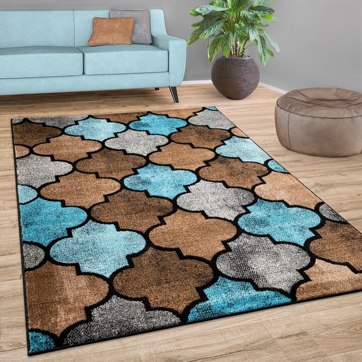 Paco Home Brown Area Rug with Moroccan for Living Room - ShopStyle