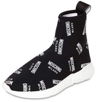 Moschino 20mm Logo Knit Sock Sneakers