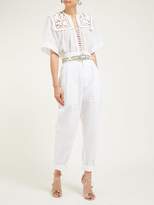 Thumbnail for your product : Isabel Marant Turner High Rise Cotton Trousers - Womens - White