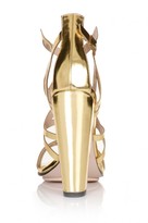 Thumbnail for your product : Little Mistress Footwear Gold Square Heel Strap Shoes