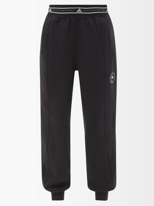 adidas by Stella McCartney Logo-jacquard Organic-cotton Terry Track Pants - Black