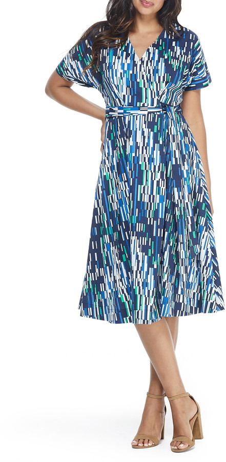 flowy wrap midi dress