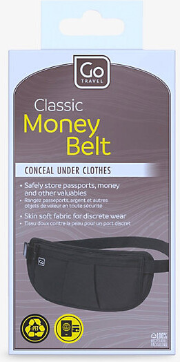 Go Travel Black Classic Woven Money Belt