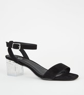 Thumbnail for your product : New Look Girls Suedette 2 Part Clear Block Heels