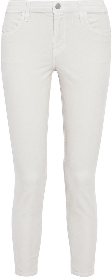 white corduroy skinny jeans