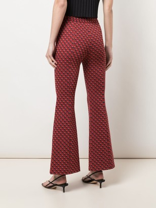 Rosetta Getty Pull-On Cropped Flare Trousers