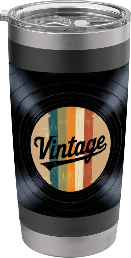 Vinyl Record Music Lover SteMi Accessories Vinyl Record Player Vinyl Collector Retro Music Lover Stainless Steel Insulated Tumbler