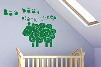 BEIGE Baa Baa Black Sheep Nursery Rhyme Wall Stickers Art Decals - Large (Height 57cm x Width 75cm) Brown