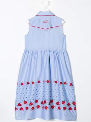Miss Blumarine embroidered roses shirt dress