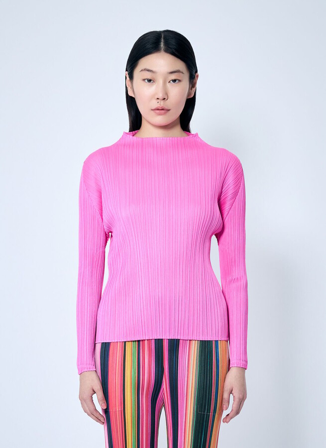 Pleats Please Issey Miyake High-neck Top - Woman Tops Pink 5