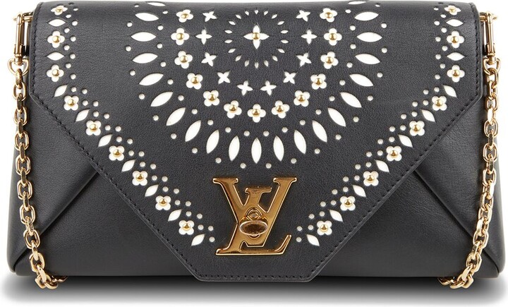 Louis Vuitton Black Leather Studded Love Note (Authentic Pre-Owned