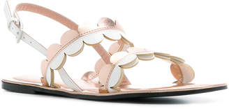 Pollini scalloped detail flat sandals