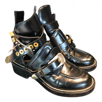 balenciaga black ceinture leather ankle boots