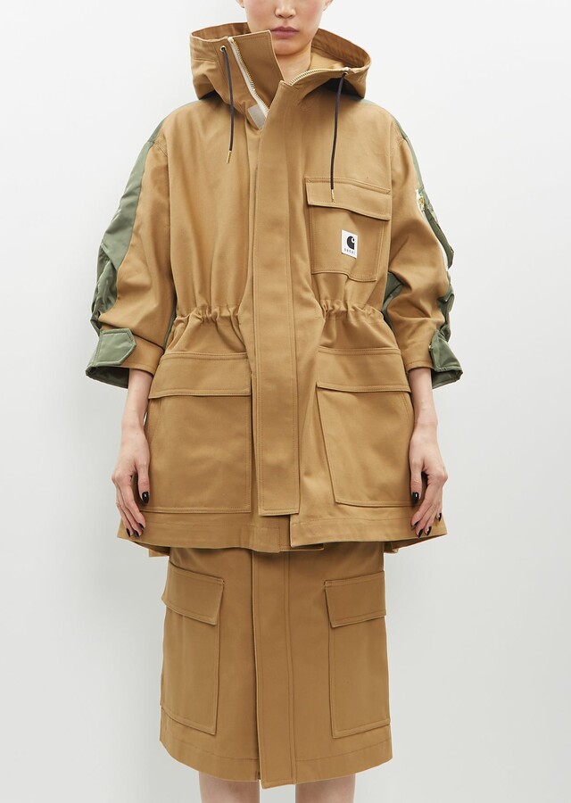Sacai x Carhartt WIP Duck x Nylon Twill Coat — Beige x Khaki