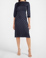 Thumbnail for your product : Express Jacquard Dot Puff Sleeve Midi Dress