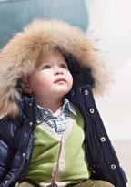 Thumbnail for your product : Il Gufo Down Coat with Removable Fur Hood in Navy