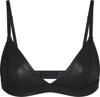 Faux Leather Triangle Bralette